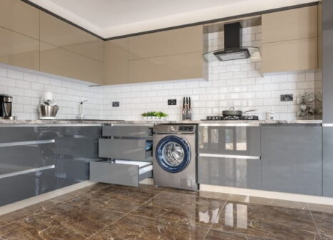 grey kitchen space