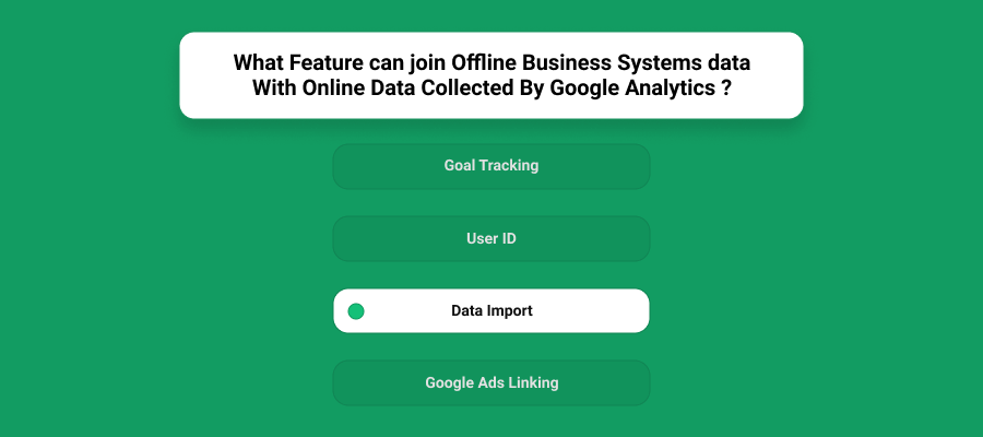 What Feature Can Join Offline Business Systems Data With Online Data Collected By Google Analytics