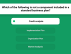 Which Of The Following Is Not A Component Included In A Standard Business Plan_