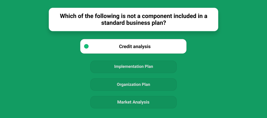 Which Of The Following Is Not A Component Included In A Standard Business Plan_