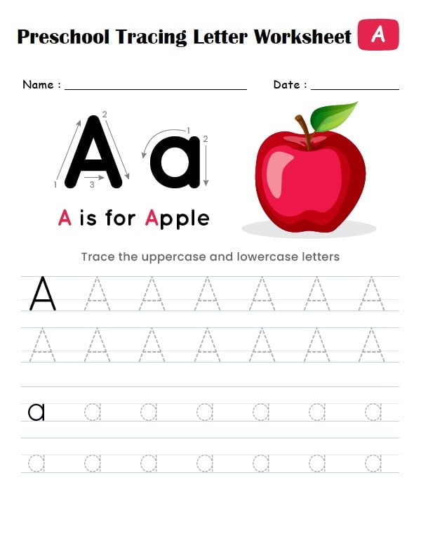 Free Printable Preschool Tracing Letter Worksheets 