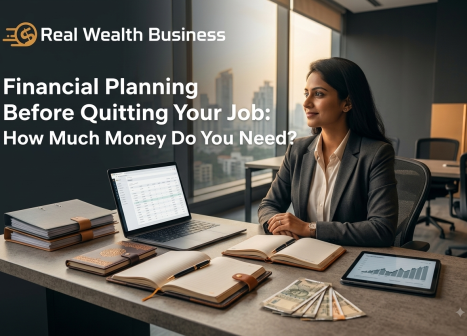 Indian professional woman sitting at a modern corporate desk analyzing financial documents and charts on a tablet.