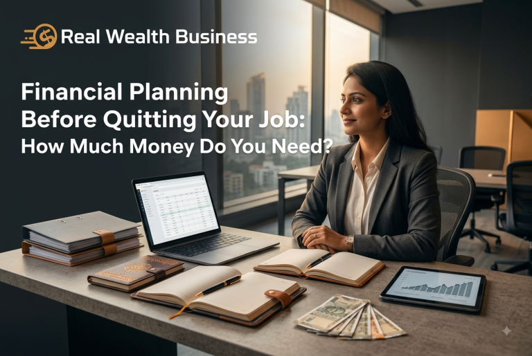 Indian professional woman sitting at a modern corporate desk analyzing financial documents and charts on a tablet.