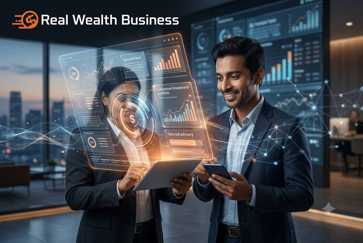 Real Wealth Business cover image on AI for business in Indian financial services sector